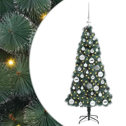vidaXL Artificial Pre-lit Christmas Tree with Ball Set Green 120 cm 2