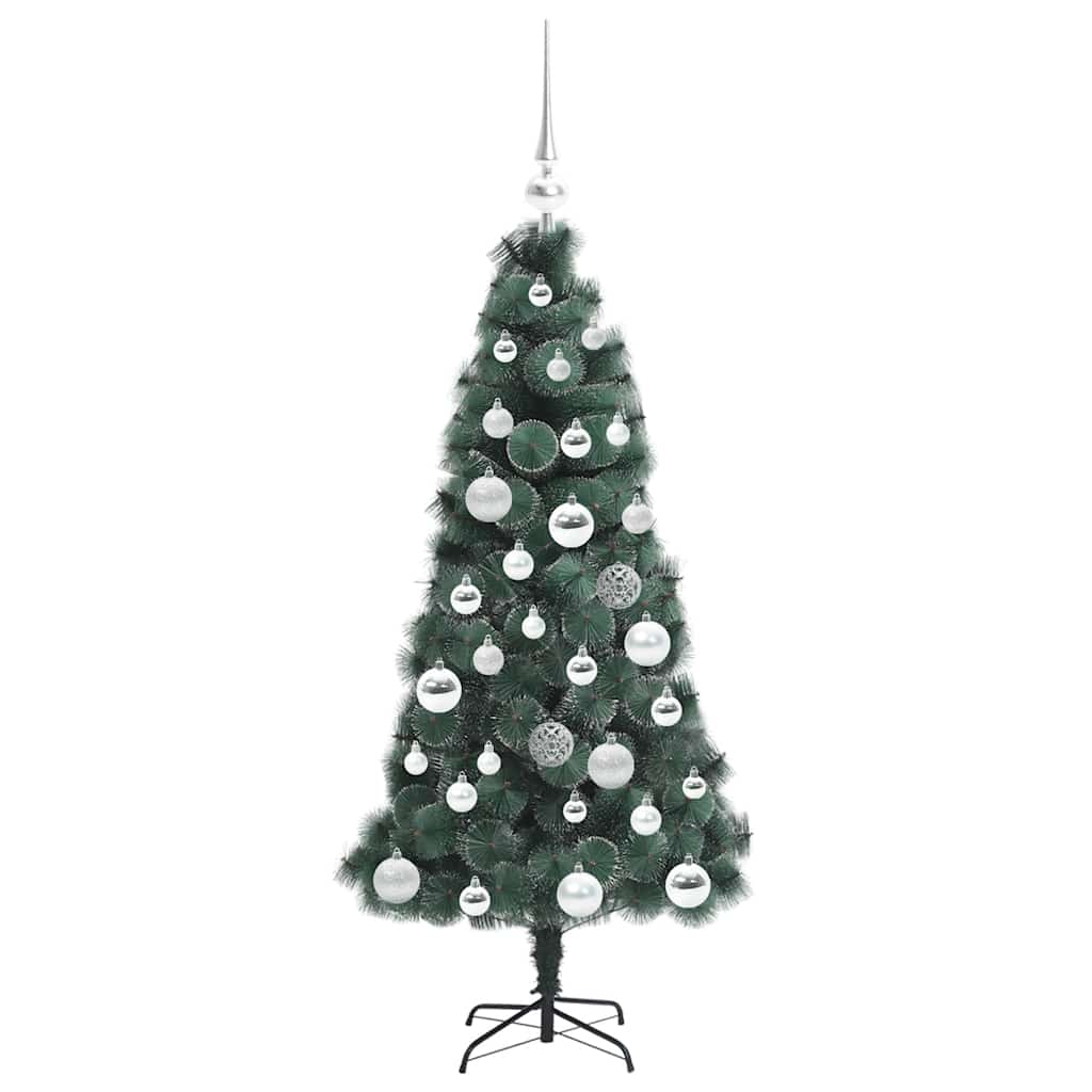 vidaXL Artificial Pre-lit Christmas Tree with Ball Set Green 120 cm 4