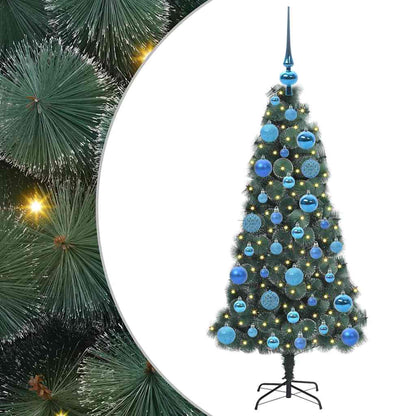 vidaXL Artificial Pre-lit Christmas Tree with Ball Set Green 120 cm 2