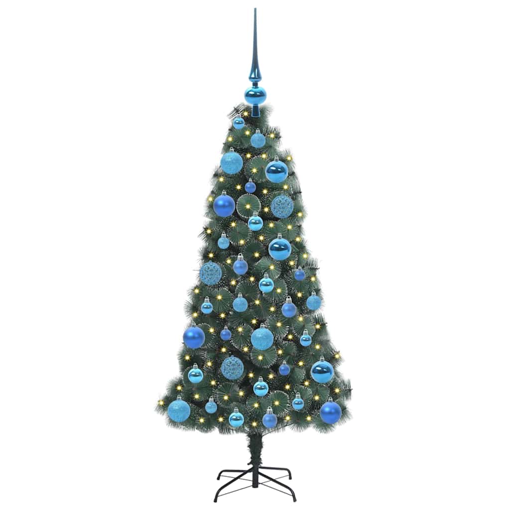 vidaXL Artificial Pre-lit Christmas Tree with Ball Set Green 120 cm 3