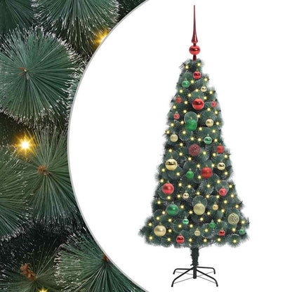 vidaXL Artificial Pre-lit Christmas Tree with Ball Set Green 120 cm 2