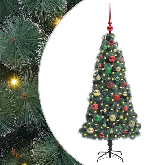 vidaXL Artificial Pre-lit Christmas Tree with Ball Set Green 120 cm 2