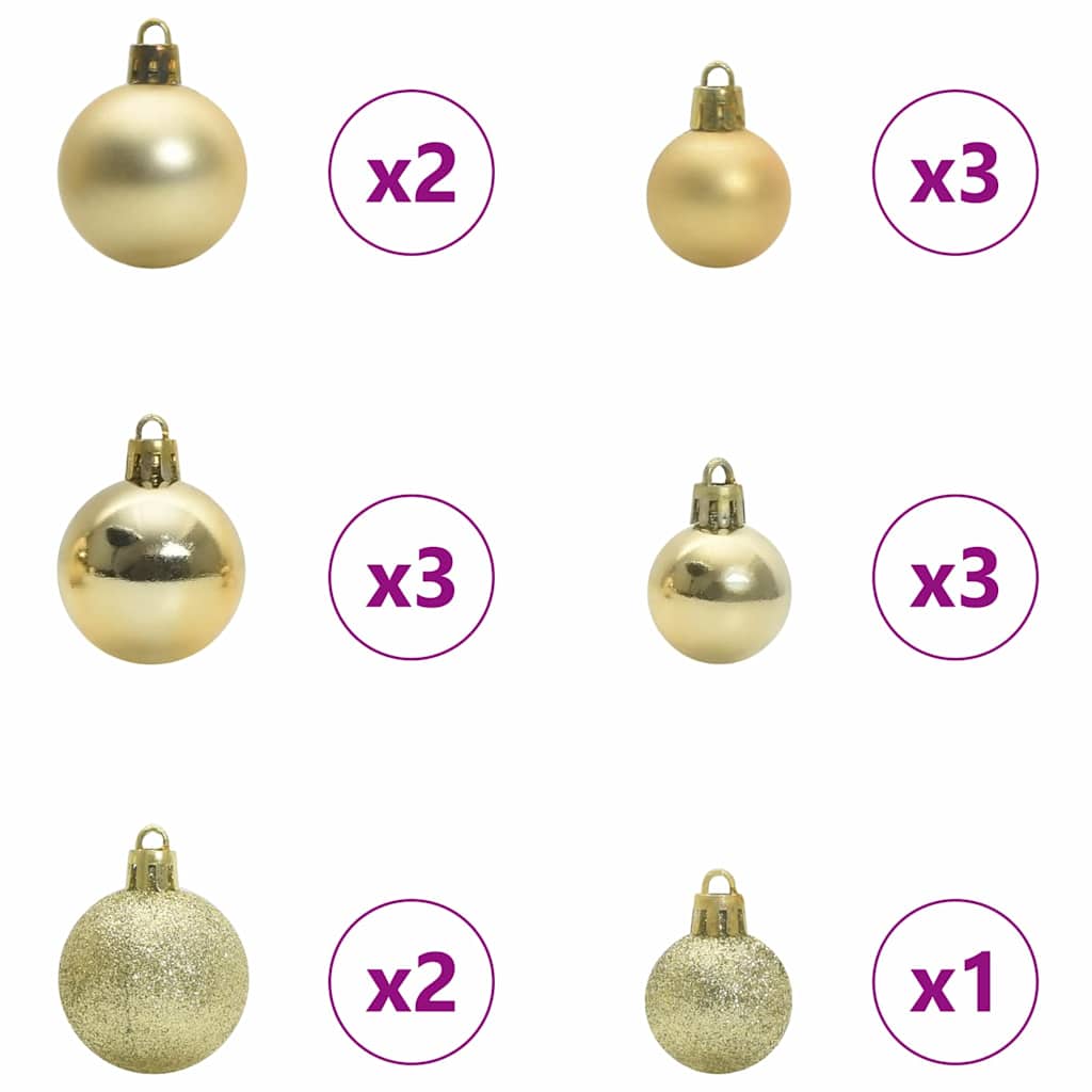 vidaXL Artificial Pre-lit Christmas Tree with Ball Set Green 120 cm 4