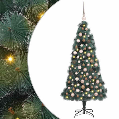 vidaXL Artificial Pre-lit Christmas Tree with Ball Set Green 150 cm 1