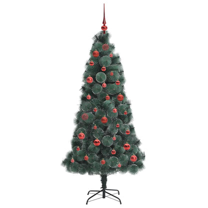 vidaXL Artificial Pre-lit Christmas Tree with Ball Set Green 150 cm 4
