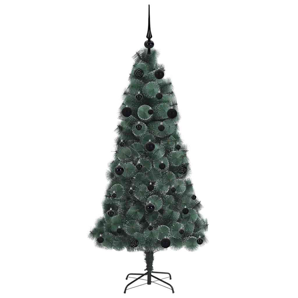 vidaXL Artificial Pre-lit Christmas Tree with Ball Set Green 150 cm 4