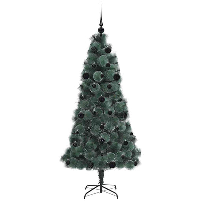 vidaXL Artificial Pre-lit Christmas Tree with Ball Set Green 150 cm 4