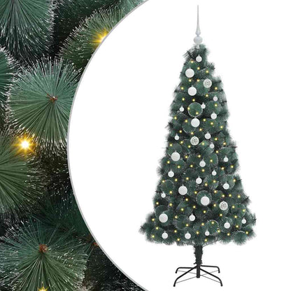 vidaXL Artificial Pre-lit Christmas Tree with Ball Set Green 150 cm 2