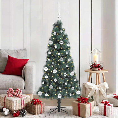 vidaXL Artificial Pre-lit Christmas Tree with Ball Set Green 150 cm 1