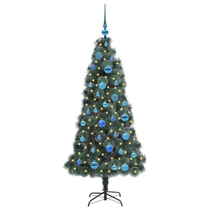 vidaXL Artificial Pre-lit Christmas Tree with Ball Set Green 150 cm 3