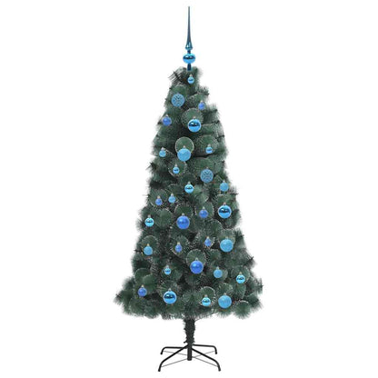vidaXL Artificial Pre-lit Christmas Tree with Ball Set Green 150 cm 4