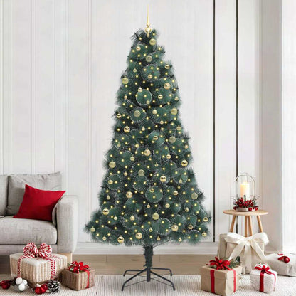 vidaXL Artificial Pre-lit Christmas Tree with Ball Set Green 240 cm 1