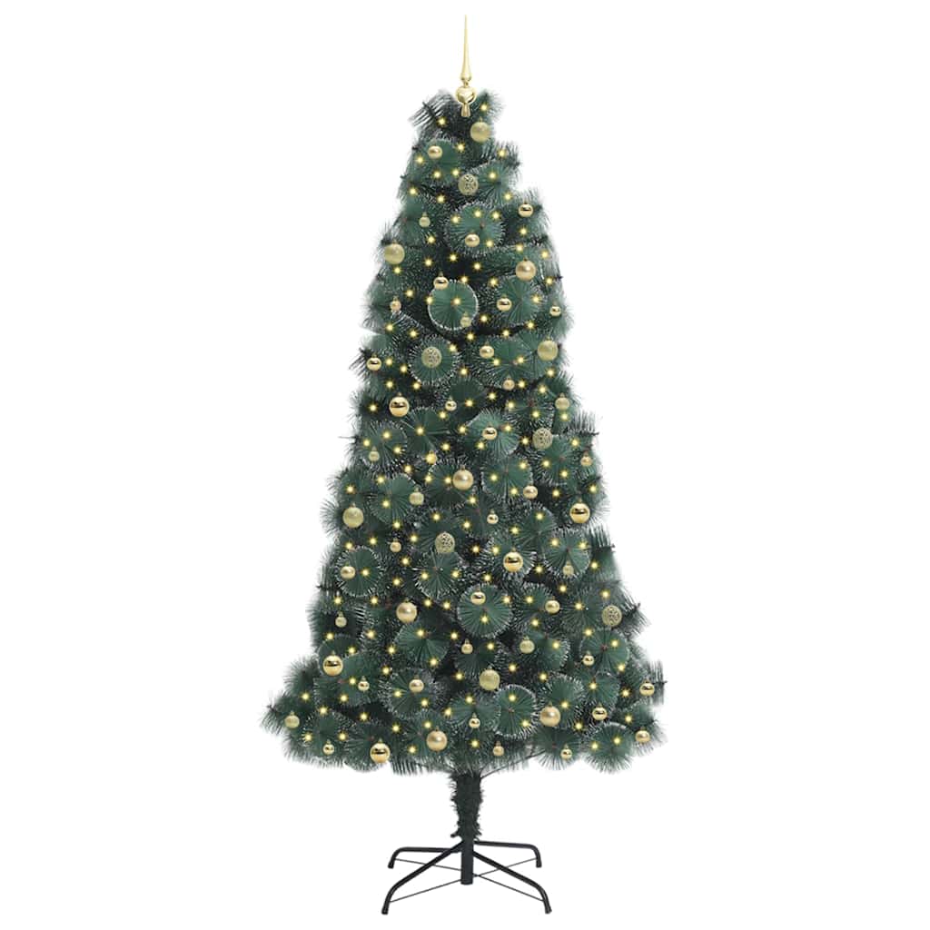 vidaXL Artificial Pre-lit Christmas Tree with Ball Set Green 240 cm 3