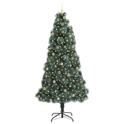vidaXL Artificial Pre-lit Christmas Tree with Ball Set Green 240 cm 3