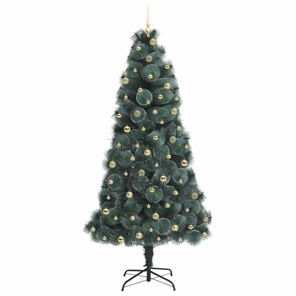 vidaXL Artificial Pre-lit Christmas Tree with Ball Set Green 240 cm 4