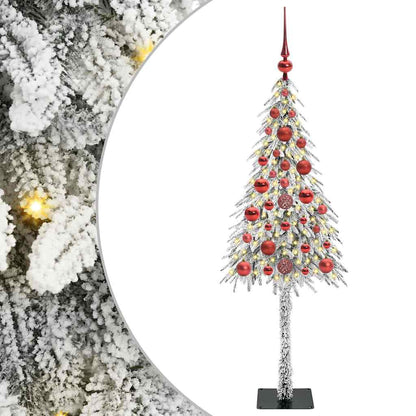 Christmas Tree White PE and Steel 120 cm with leds &red balls