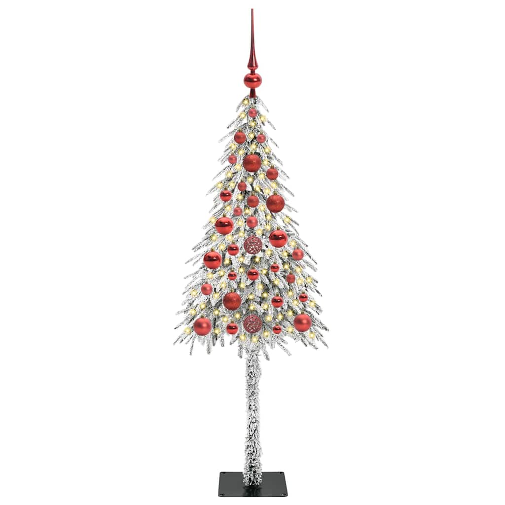 Christmas Tree White PE and Steel 120 cm with leds &red balls