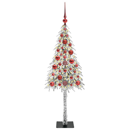Christmas Tree White PE and Steel 120 cm with leds &red balls