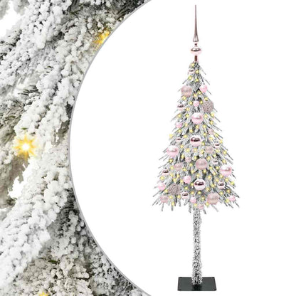 Christmas Tree White PE and Steel 120 cm with leds &pink balls