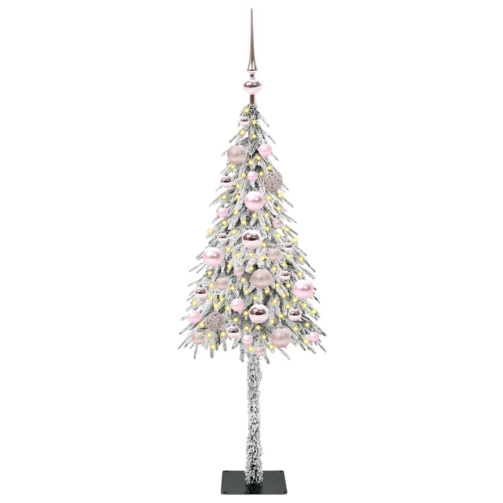Christmas Tree White PE and Steel 120 cm with leds &pink balls
