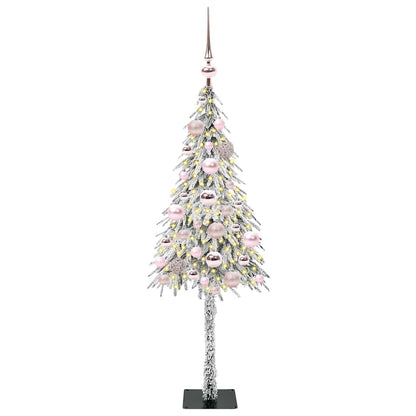 Christmas Tree White PE and Steel 120 cm with leds &pink balls
