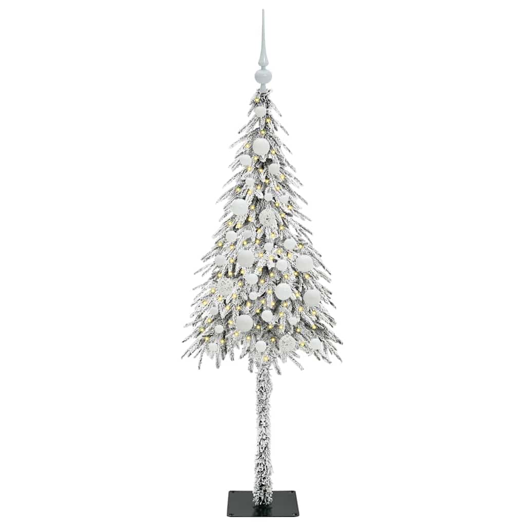 Christmas Tree White PE and Steel 120 cm with leds &white balls