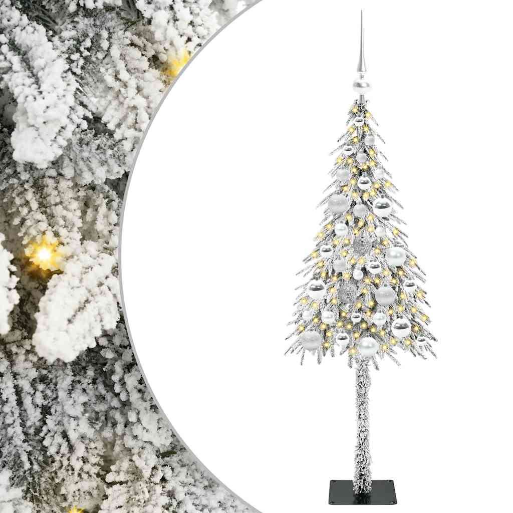 Christmas Tree White PE and Steel 120 cm with leds &silver balls