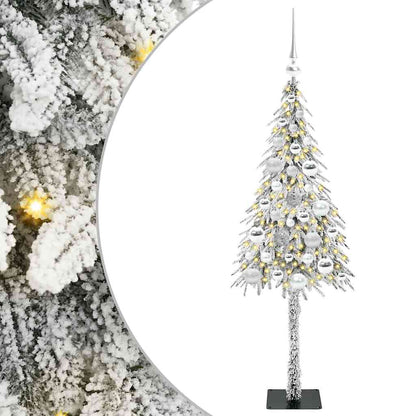 Christmas Tree White PE and Steel 120 cm with leds &silver balls