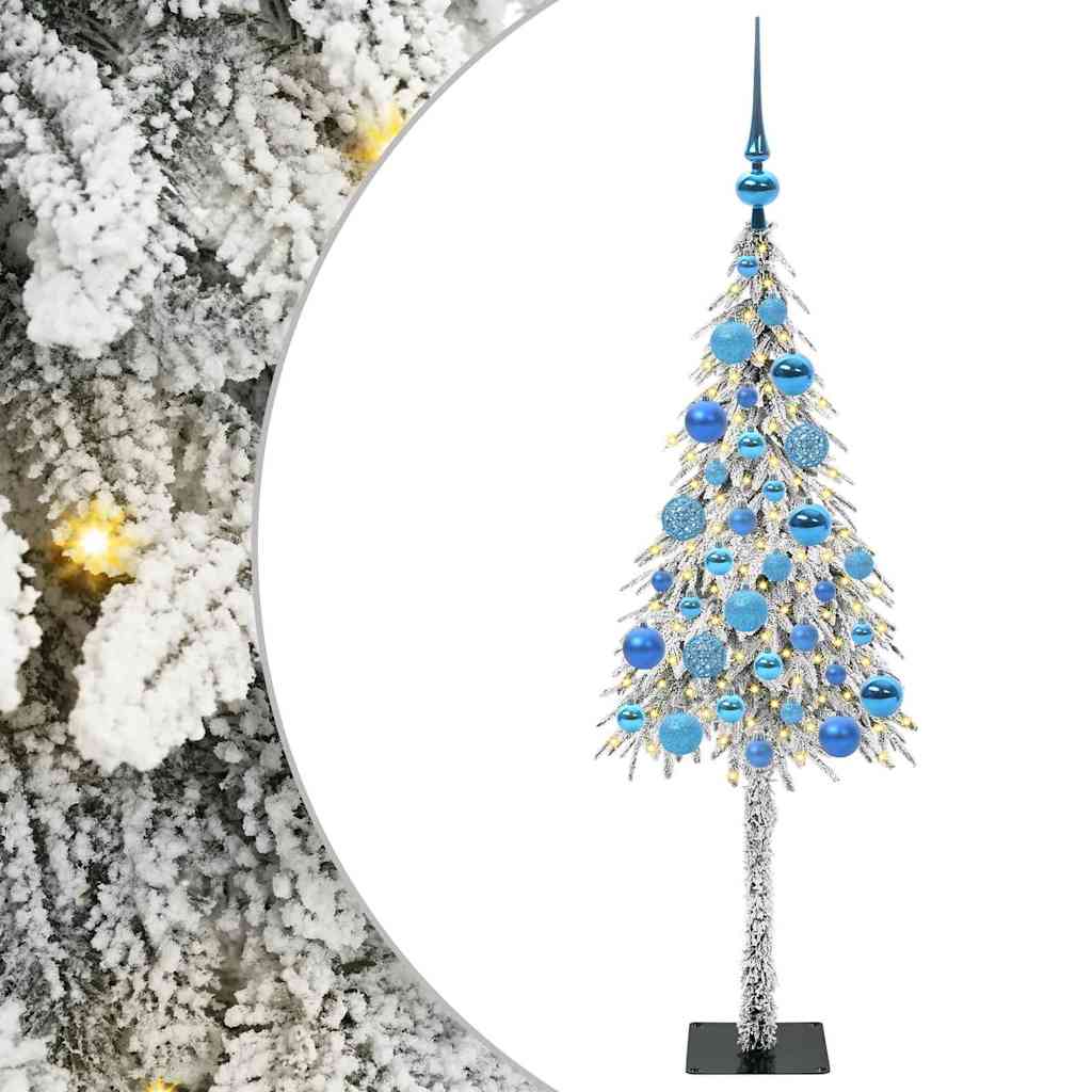 Christmas Tree White PE and Steel 120 cm with leds &blue balls