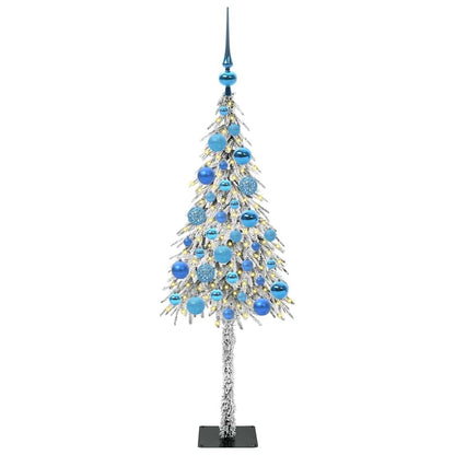 Christmas Tree White PE and Steel 120 cm with leds &blue balls