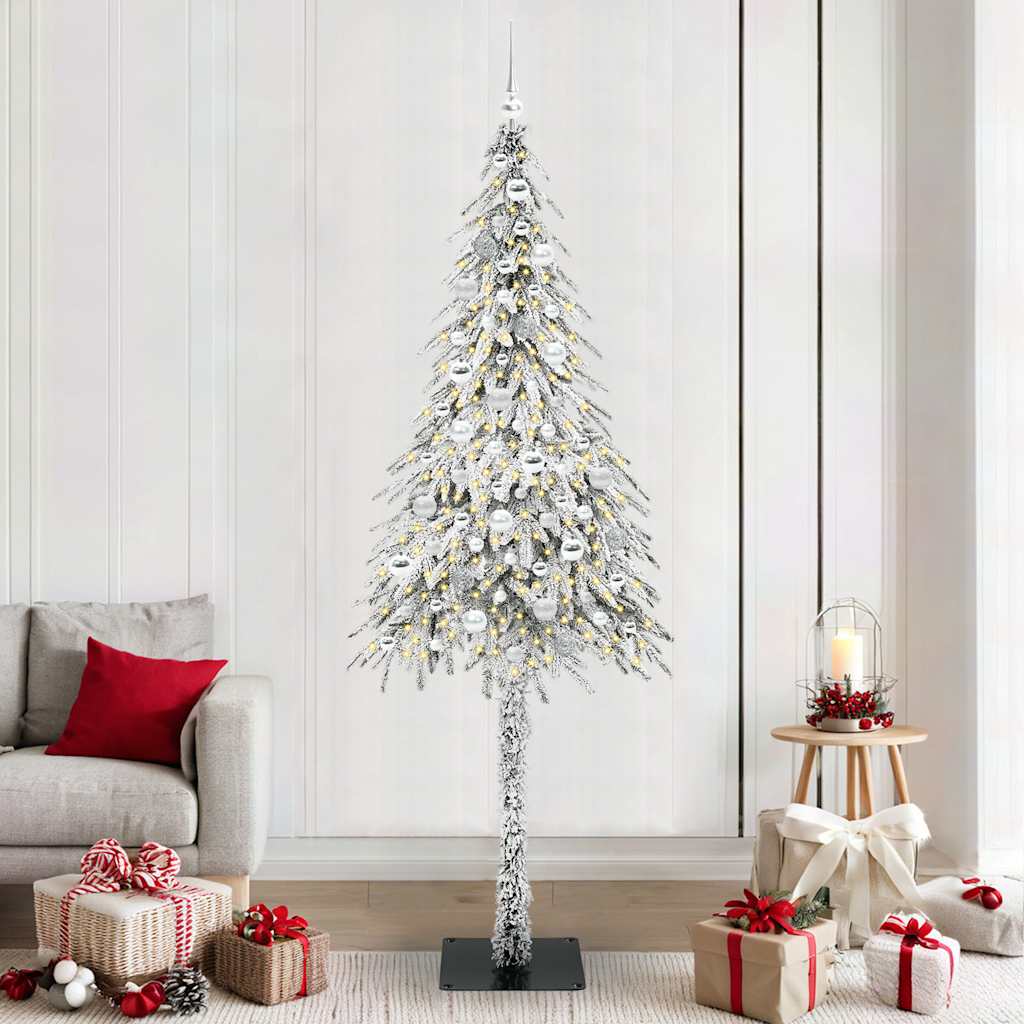 vidaXL Christmas Tree White 210 cm PE and Steel 1