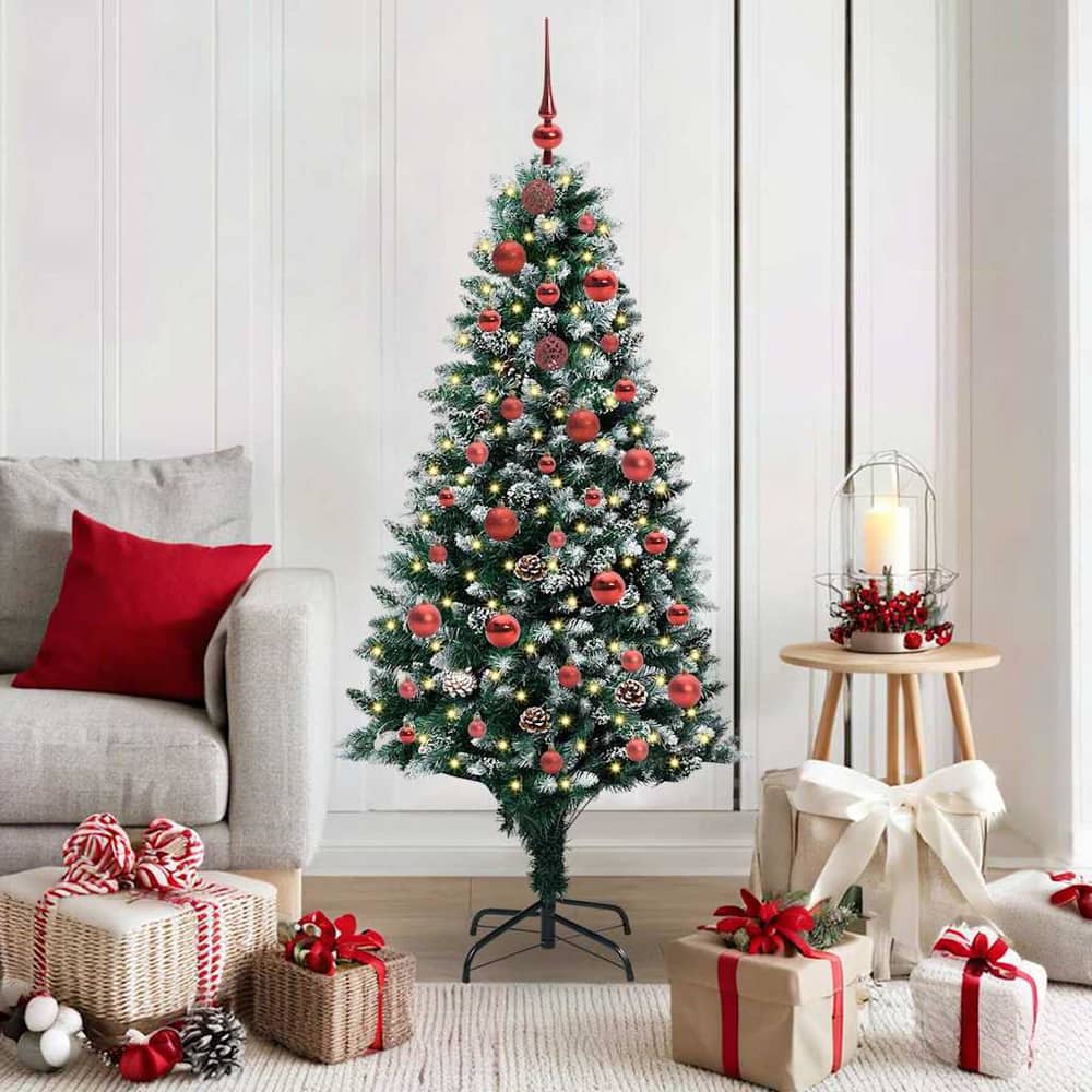 Artificial Christmas Tree Green 150 cm with 61 red balls