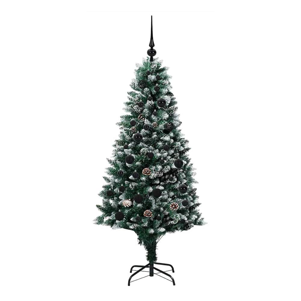 Artificial Christmas Tree Green 150 cm with 61 black balls