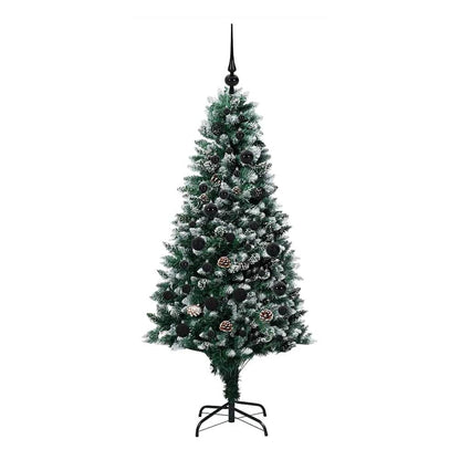 Artificial Christmas Tree Green 150 cm with 61 black balls