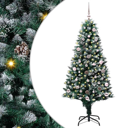 Artificial Christmas Tree Green 150 cm with 61 pink balls