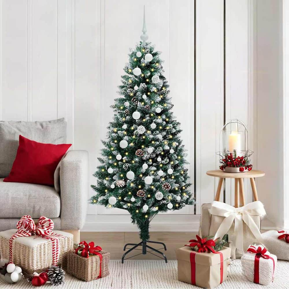 Artificial Christmas Tree Green 150 cm with 61 white balls