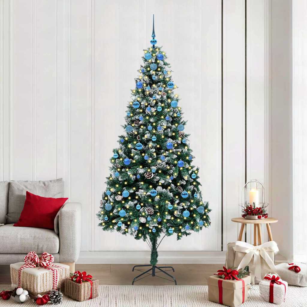 Artificial Christmas Tree Green 210 cm with 120 blue balls