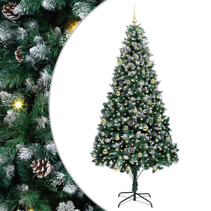 vidaXL Artificial Christmas Tree with 300 LEDs with Stand Green 240 cm 2