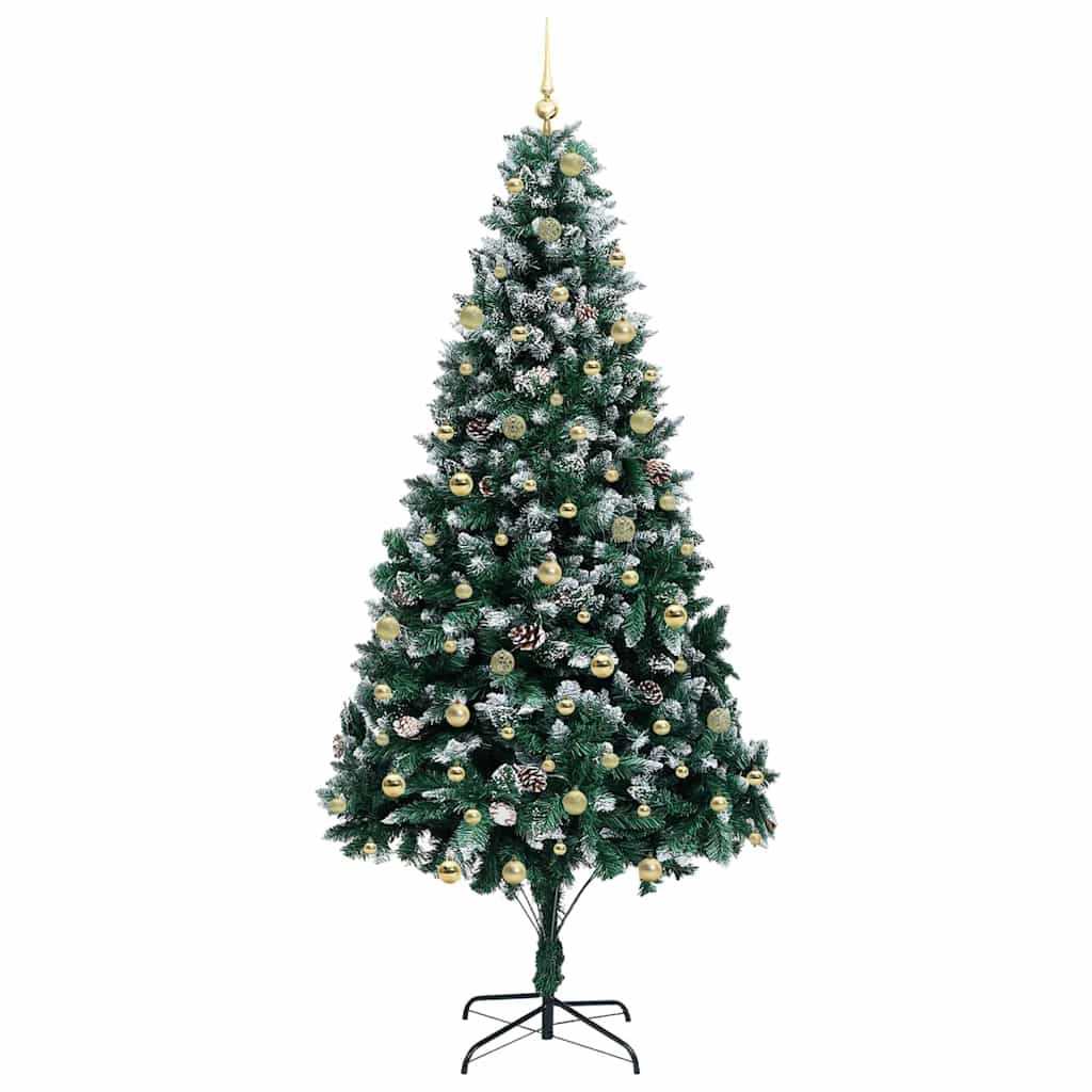 vidaXL Artificial Christmas Tree with 300 LEDs with Stand Green 240 cm 4