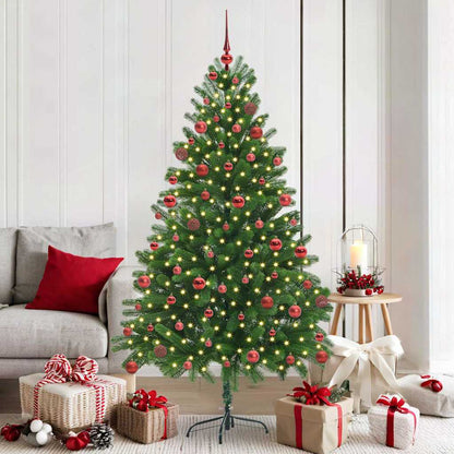 Christmas Tree Green 180 cm PE Length 90 cm with 120 red balls