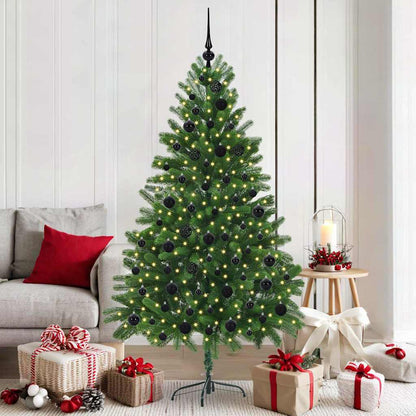 Christmas Tree Green 180 cm PE Length 90 cm with 120 black balls