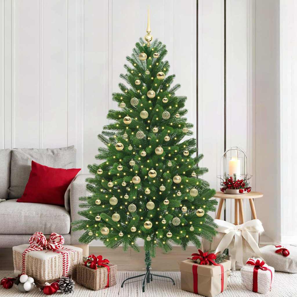 Christmas Tree Green 180 cm PE Length 90 cm with 120 gold balls