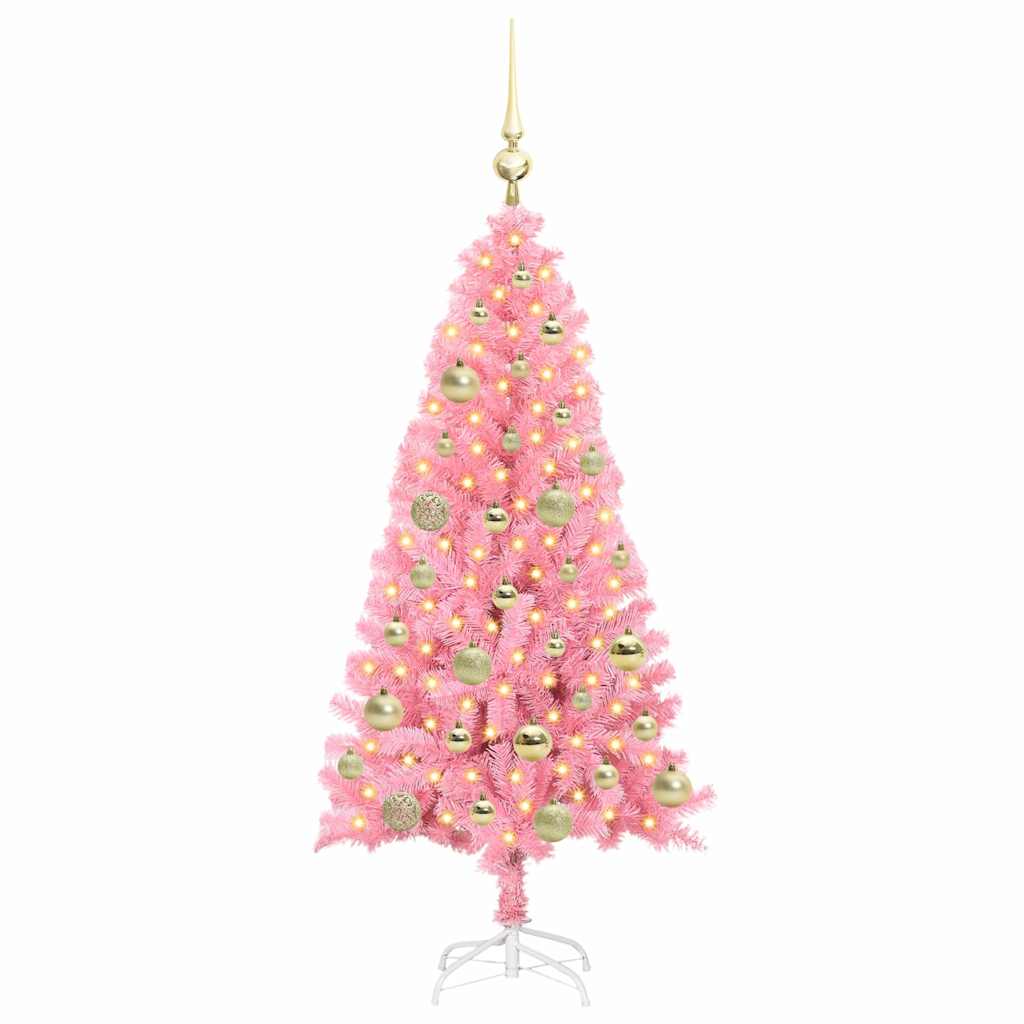 vidaXL Christmas Tree Pink 120 cm PVC 3