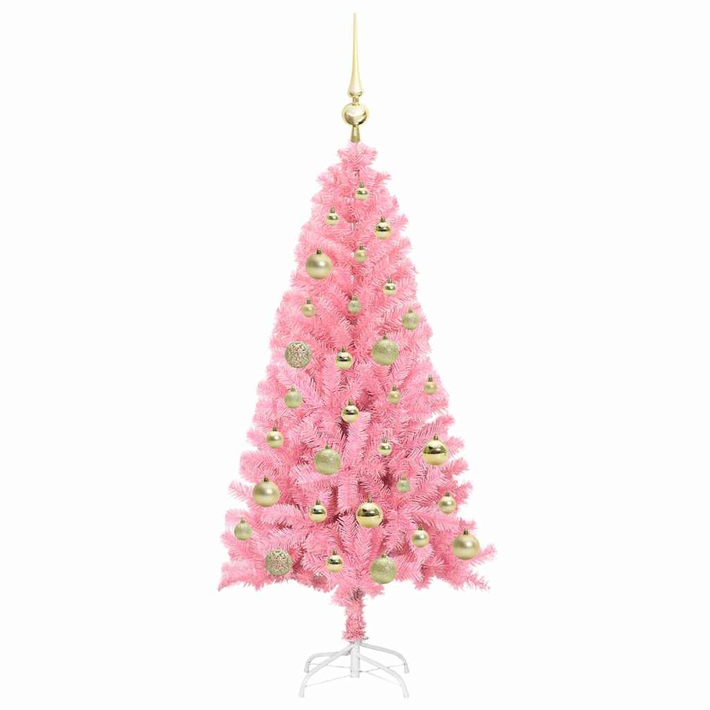 vidaXL Christmas Tree Pink 120 cm PVC 4
