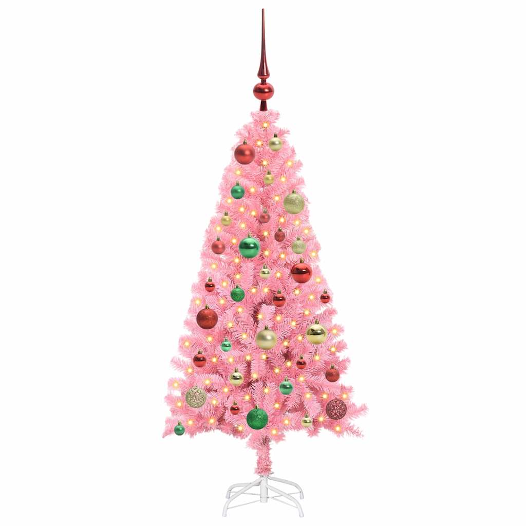 vidaXL Christmas Tree Pink 120 cm PVC 3