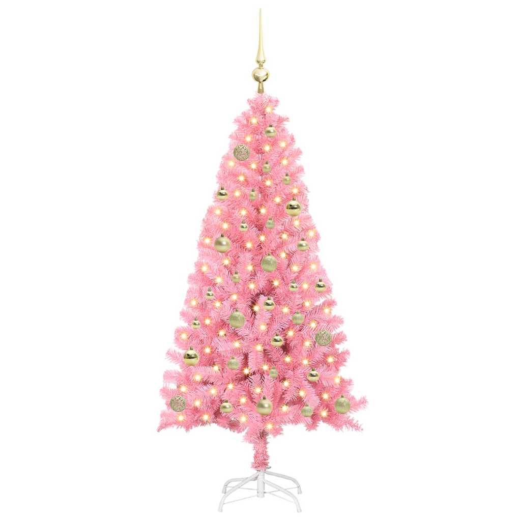 vidaXL Christmas Tree Pink 150 cm PVC 3