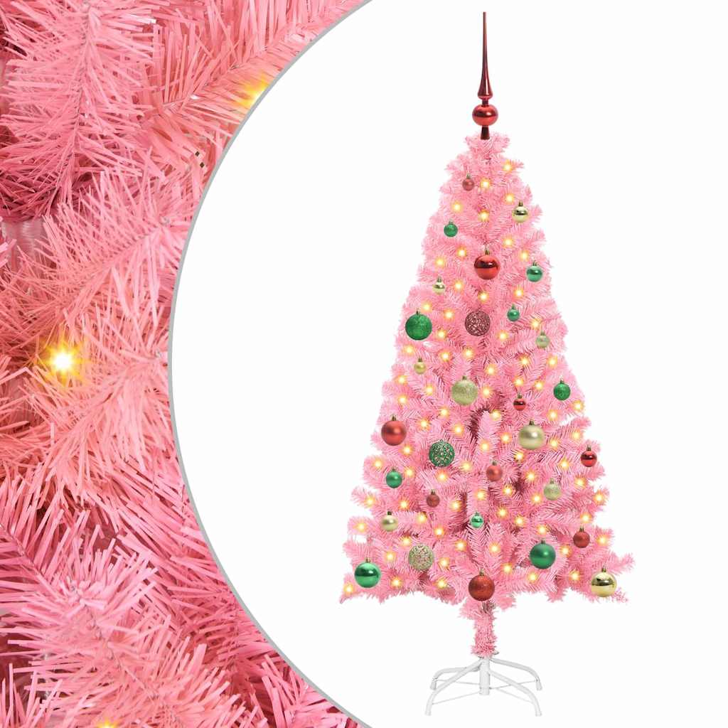vidaXL Christmas Tree Pink 150 cm PVC 2