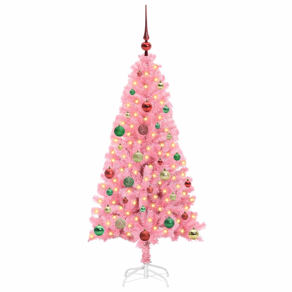 vidaXL Christmas Tree Pink 150 cm PVC 3