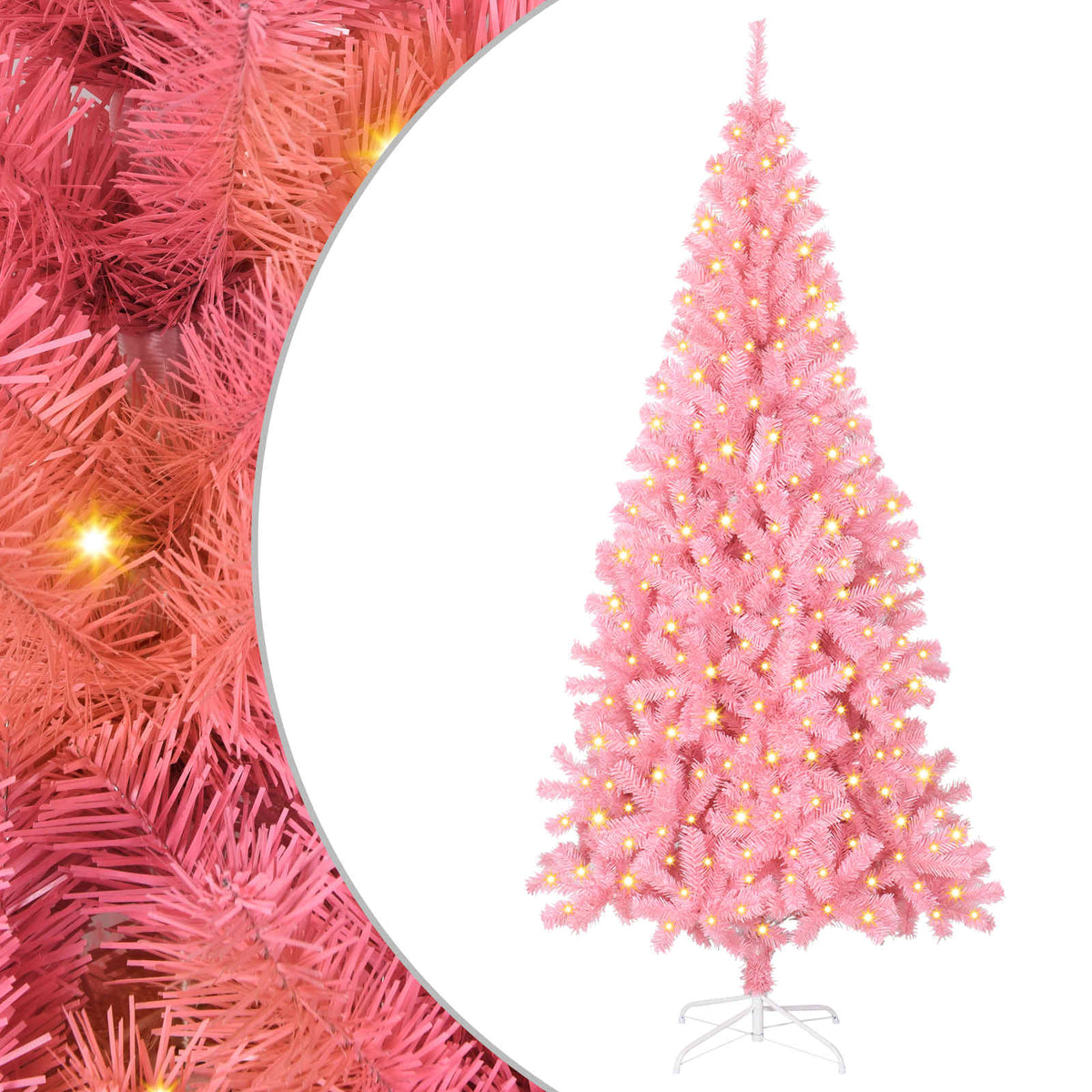 vidaXL Christmas Tree Pink 180 cm PVC 2