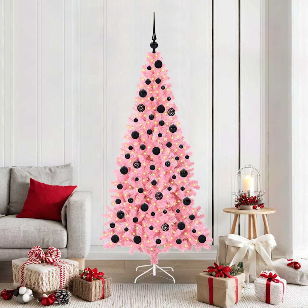 vidaXL Christmas Tree Pink 180 cm PVC 1